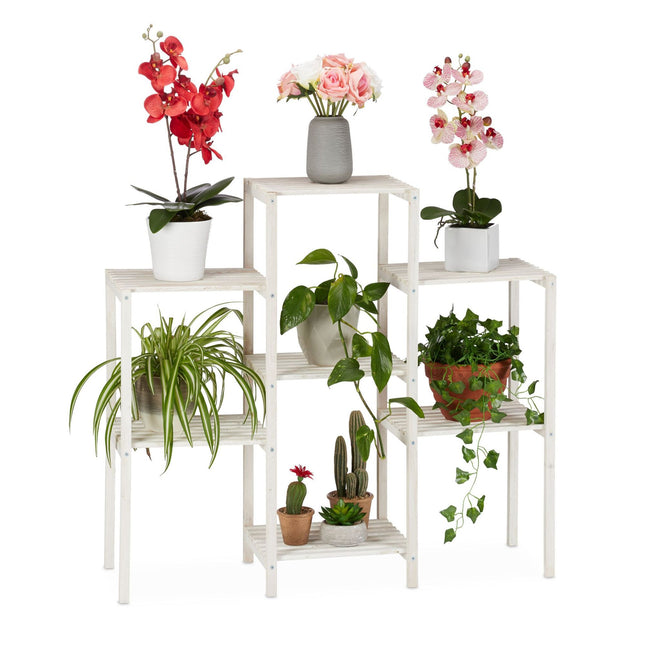 Support à fleurs en bois blanc