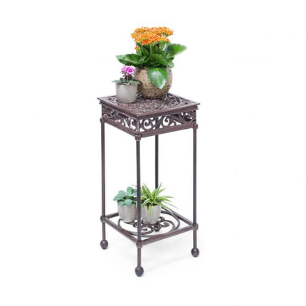 Tabouret à fleurs carré
