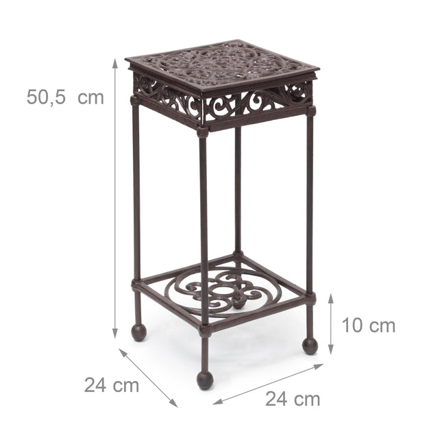 Tabouret à fleurs carré