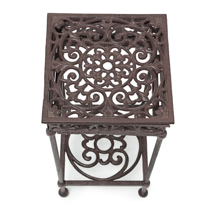 Tabouret à fleurs carré