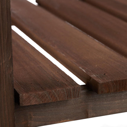 Blumentisch aus dunklem Holz