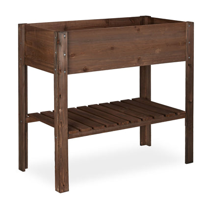Blumentisch aus dunklem Holz