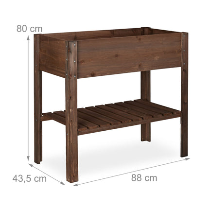Blumentisch aus dunklem Holz