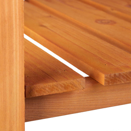 Table à fleurs en bois clair