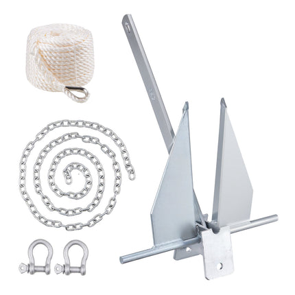 Fluke Anchor Kit 13 lb, Galvanized Steel, Chain Rope