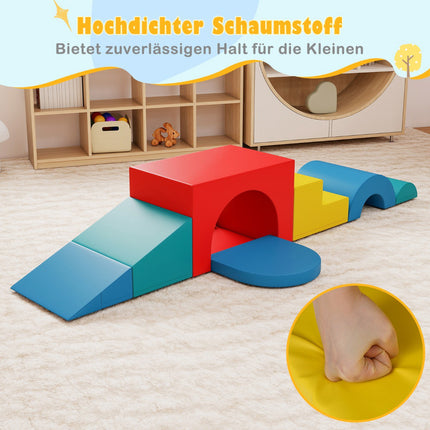 Schaumstoff-Kletterblöcke-Set, PU-Leder, 7-teilig, mehrfarbig