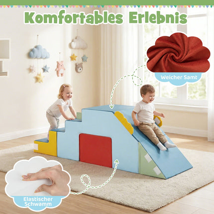 Schaumstoff-Kletterblöcke für Kinder mit Rutsche und Stufen