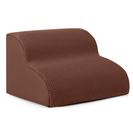 Escalier en mousse pour chien, 2 marches, antidérapant, capacité de 20 kg, marron
