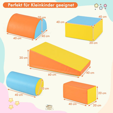 Schaumstoff-Spielblöcke-Set – 5-teilig, weiches Kletterspielzeug