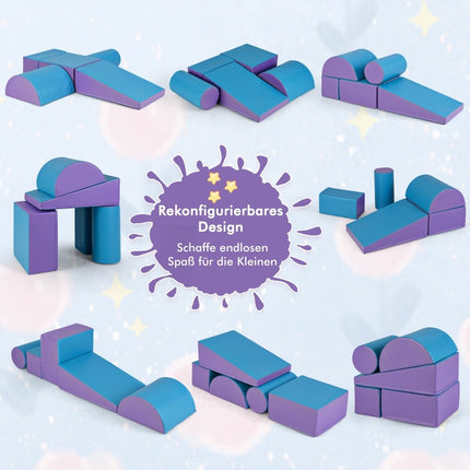 Ensemble de blocs de jeu en mousse, 5 pièces - Bleu et violet