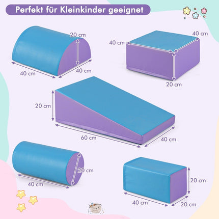 Ensemble de blocs de jeu en mousse, 5 pièces - Bleu et violet