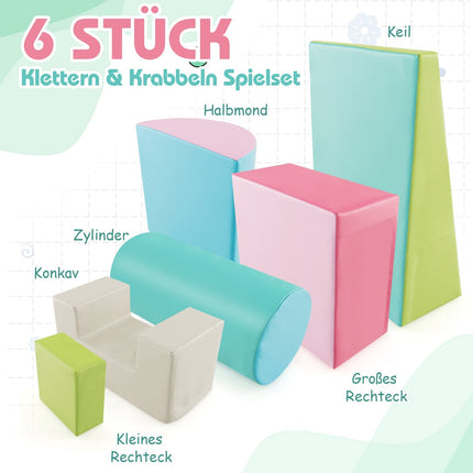 Ensemble de blocs de jeu en mousse - 6 pièces, doux et sans danger pour les enfants