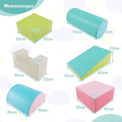 Ensemble de blocs de jeu en mousse - 6 pièces, doux et sans danger pour les enfants