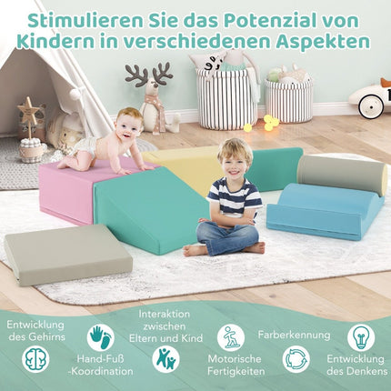Ensemble de 7 blocs de jeu en mousse, blocs d'escalade souples pour enfants