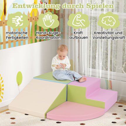 Ensemble de jeu en mousse pour tout-petits - Blocs d'escalade souples en 4 pièces