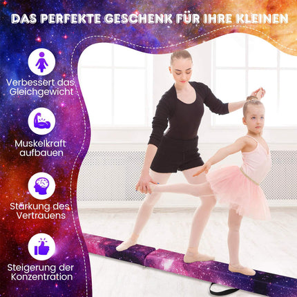 Poutre d'équilibre pliable de 240 cm pour enfants, avec poignées