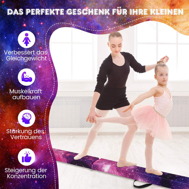 Poutre d'équilibre pliable de 240 cm pour enfants, avec poignées