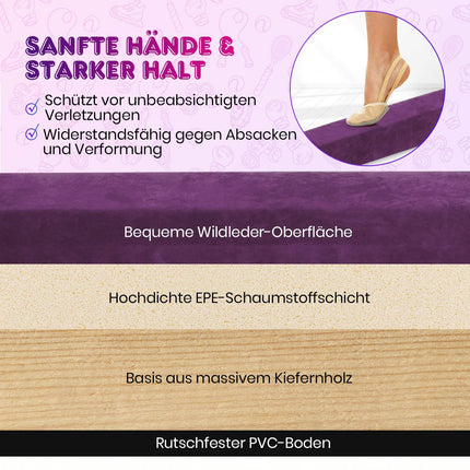 Poutre d'équilibre pliable de 270 cm pour enfants, violette