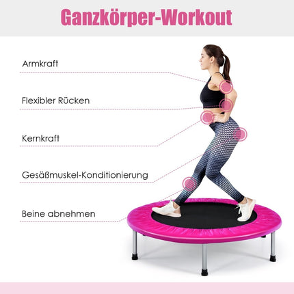 Trampoline rose pliable de 97 cm pour enfants, capacité de charge de 150 kg