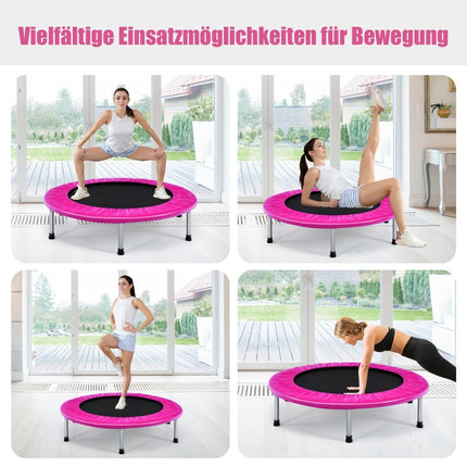 Trampoline rose pliable de 97 cm pour enfants, capacité de charge de 150 kg
