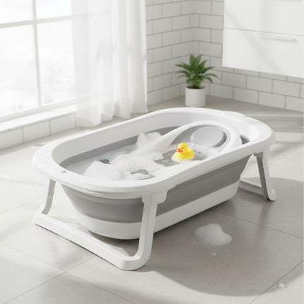 Faltbare Babywanne mit Einsatz, temperatursensitivem Stöpsel