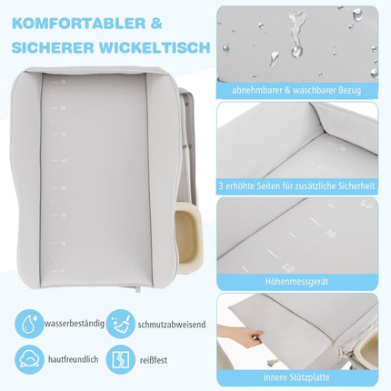 Table à langer pliable avec rangement et lavabo