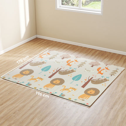 Faltbare Baby-Spielmatte, 196x176 cm, doppelseitig, mehrfarbig