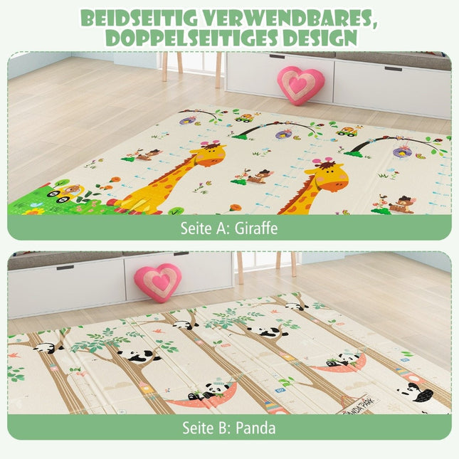 Tapis de jeu pliable pour bébé - Réversible, XPE, 200 x 180 cm