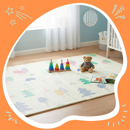 Faltbare Baby-Spielmatte – Design Sonne und Monde