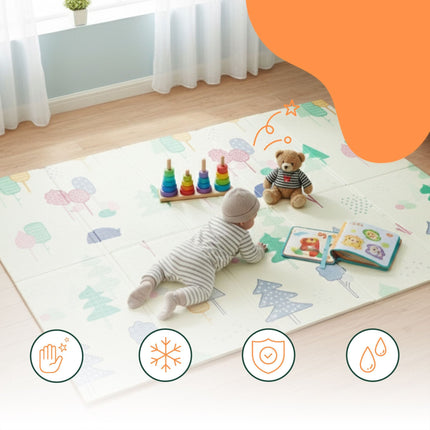 Faltbare Baby-Spielmatte – Design Sonne und Monde