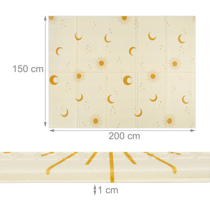 Tapis de jeu pliable pour bébé - Motif soleils et lunes