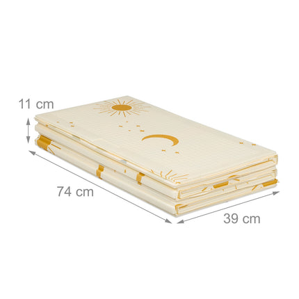 Tapis de jeu pliable pour bébé - Motif soleils et lunes