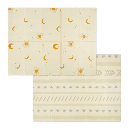 Tapis de jeu pliable pour bébé - Motif soleils et lunes