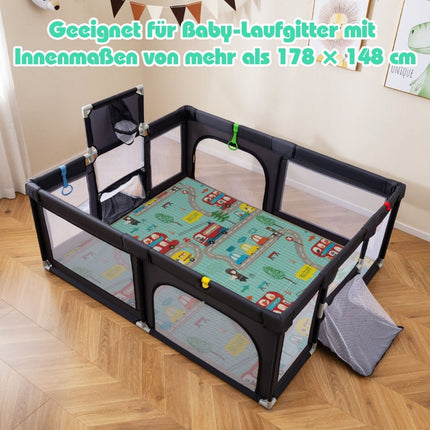 Tapis d'éveil pliable pour bébé, mousse XPE, double face, 178 x 148 cm