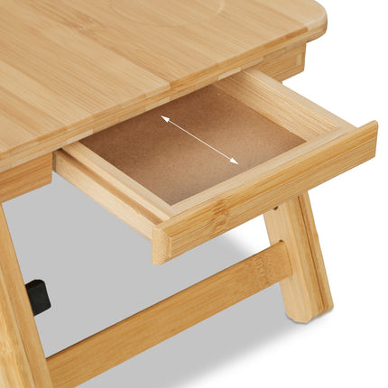 Support pliable en bambou pour ordinateur portable - Table de chevet réglable