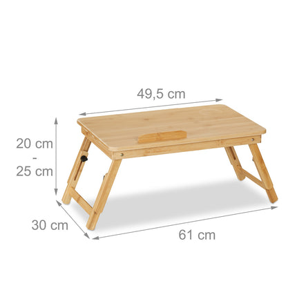 Support pliable en bambou pour ordinateur portable - Table de chevet réglable