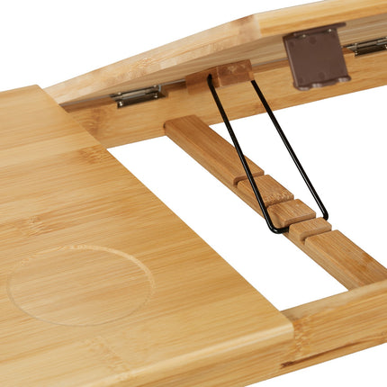 Support pliable en bambou pour ordinateur portable - Table de chevet réglable