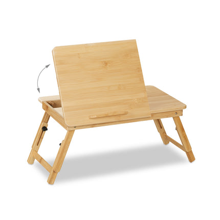 Support pliable en bambou pour ordinateur portable - Table de chevet réglable