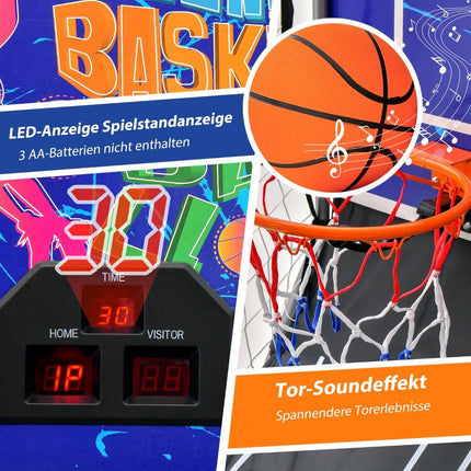Zusammenklappbares Basketball-Arcade-Spiel mit 2 Körben, elektronische Punktanzeige