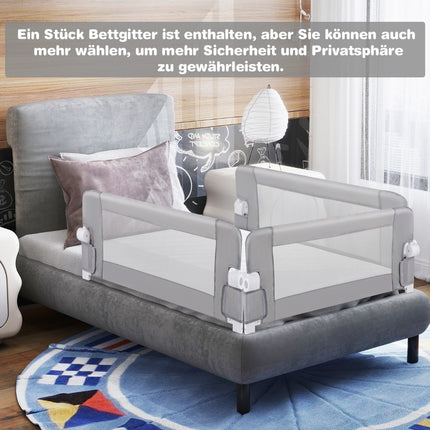 Barrière de lit pliable pour tout-petits, 105 x 40 x 42 cm, gris