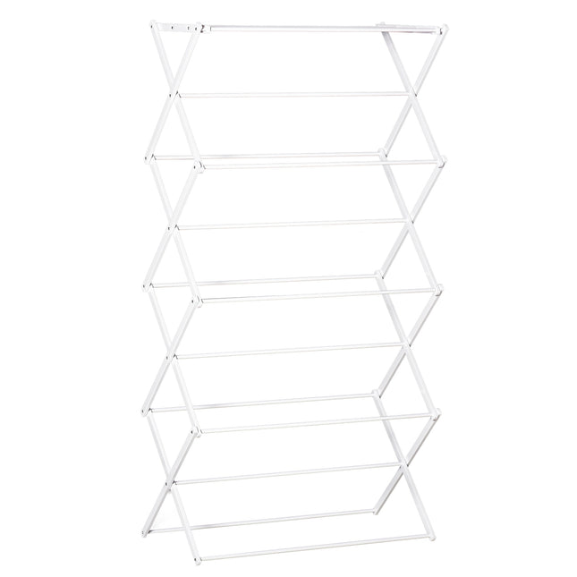 Faltbarer Turm-Wäscheständer, 8 Ebenen, weiß 74x35x144 cm