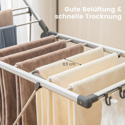 Séchoir à linge pliable, hauteur réglable, 21 tiges
