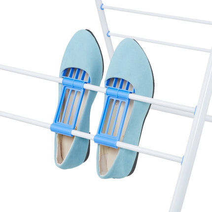 Séchoir à linge pliable avec 2 ailes et porte-chaussures