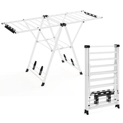 Étendoir à linge pliable avec ailes réglables, 163 cm