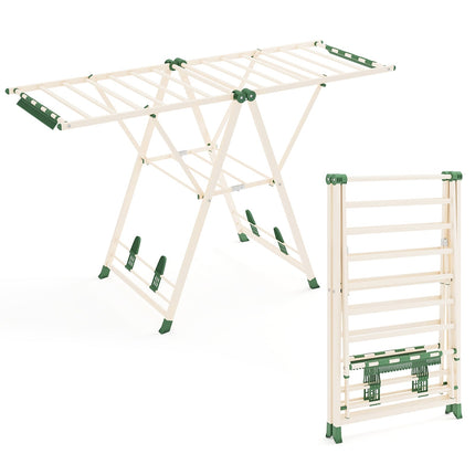Faltbarer Wäscheständer mit verstellbaren Flügeln, Beige