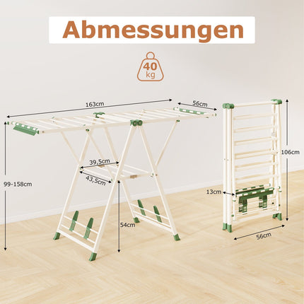 Faltbarer Wäscheständer mit verstellbaren Flügeln, Beige