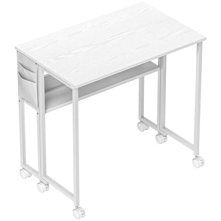 Bureau pliable avec étagère, blanc, profondeur 50-21 cm