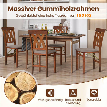 Set klappbarer Esszimmerstühle, gepolsterte Sitzfläche, Braun, 2er-Pack