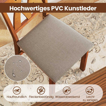 Set klappbarer Esszimmerstühle, gepolsterte Sitzfläche, Braun, 2er-Pack