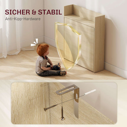 Table de salle à manger pliable avec étagère, design industriel, chêne, gain de place